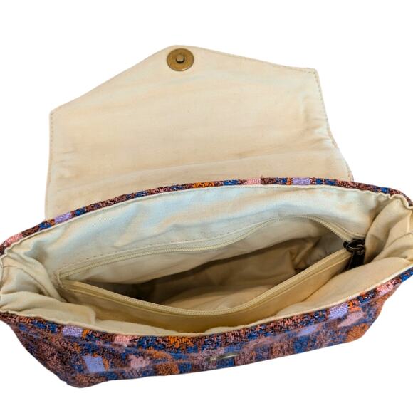 Universal Thread Maroon Orange Blue Pink Jacquard Envelope Crossbody Bag - Picture 7 of 14